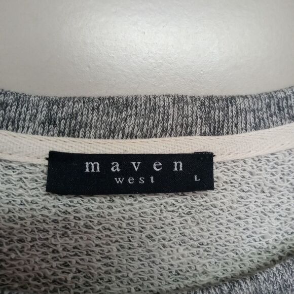 maven west Ruffle Hem Sweatshirt in Heather Grey Preppy - Picture 8 of 11